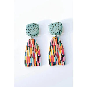 Statement Earrings by Mila Studio • Drop Earrings for Everyday • Birthday Gift for Her • Colourful Jewellery • Art Deco Dangle Earrings