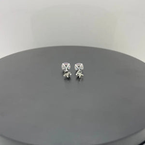 Sterling Silver Aurora Borealis Stud Earrings, Cubic Zirconia