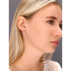 Sterling Silver CZ Cupid's Arrow Dangle Earrings - Elegant & Dazzling.