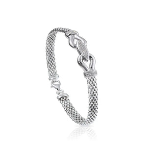 Sterling Silver CZ Italian Reversal Bracelet