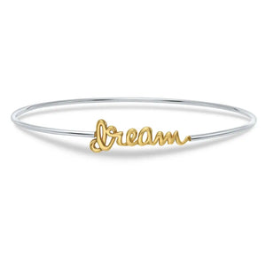 Sterling Silver "Dream" Script Bangle Bracelet