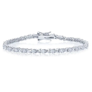 Sterling Silver Infinity X-Link Tennis Bracelet
