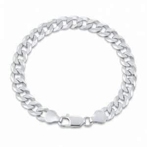 Sterling Silver Italian Curb Link Bracelet, Lobster Lock