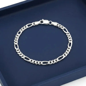 Sterling Silver Italian Figaro Chain Bracelet