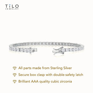 Sterling Silver Simulated Diamond Tennis Bracelet