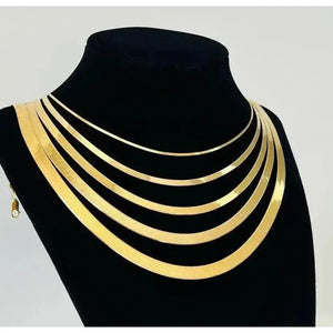 Stunning 10K Solid Gold Herringbone & Liquid Link Bracelet for Women - Elegance Redefined!.
