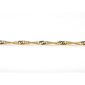 Stunning 10K Solid Gold Twisted Chain Bracelet - Elegant Singapore Design, Perfect Minimalist Gift for Her!.