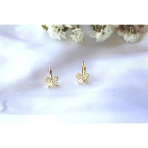 Stunning 14K Gold Butterfly Leverback Earrings - Exquisite Handmade Dangle Jewelry Gift for Her.