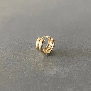 Stunning 14K Solid Gold Chunky Huggie Earrings - Fashionable 11mm Hinged Gold Hoops.