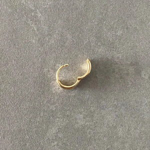 Stunning 14K Solid Gold Chunky Huggie Earrings - Fashionable 11mm Hinged Gold Hoops.