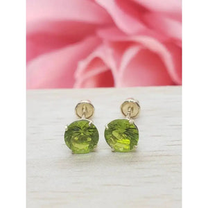 Stunning 14K Solid Gold Peridot Earrings - Elegant August Birthstone Screw Back Studs.