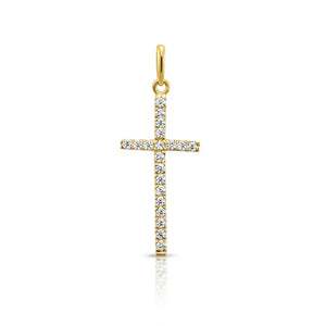 Stunning 14K Yellow Gold Cross Pendant Necklace with 18" Cable Chain.