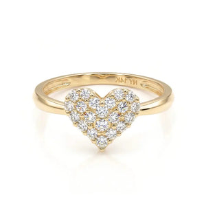 Stunning 14K Yellow Gold Diamond Heart Ring 0.31Ctw – Perfect Romantic Gift for Her, Anniversaries & Everyday Elegance.