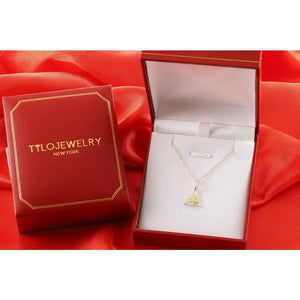 Stunning 14K Yellow Gold Flying Bird Triangle Pendant Necklace - Perfect 18" Gift!.