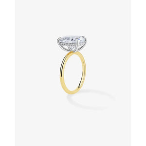 Stunning 3.15 Carat Cushion Lab Diamond with Whisper Thin® Hidden Halo Setting.