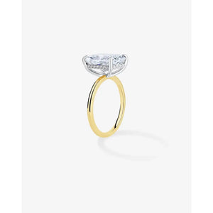 Stunning 3.37 Carat Radiant Lab Diamond in Whisper Thin® Hidden Halo Setting.