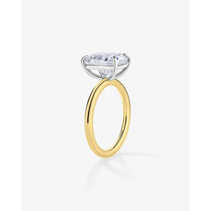 Stunning 3.53ct Cushion Diamond Cloud Solitaire Engagement Ring in 14K Gold.