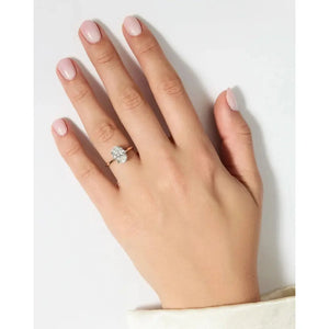 Stunning 3.85 Carat Oval Lab Diamond Cloud Solitaire Engagement Ring.