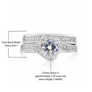 Stunning CZ Two-Tier Sterling Silver Engagement Ring Set – Perfect for Proposals, Weddings, and Anniversaries.