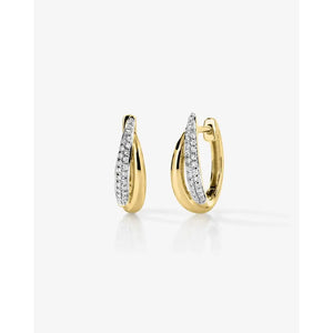 Stunning Double Row Diamond Hoop Earrings.
