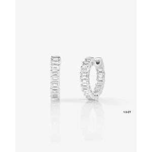 Stunning Emerald Lab Diamond Huggies - Elevate Your Style!.