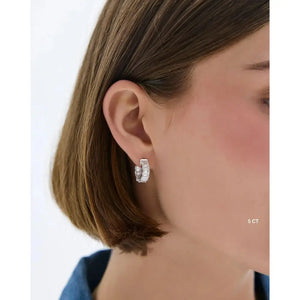 Stunning Emerald Lab Diamond Huggies - Elevate Your Style!.