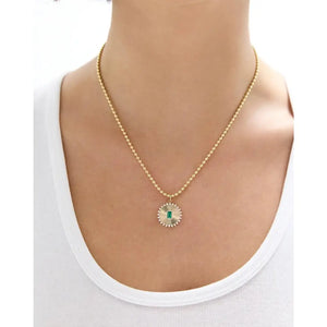 Stunning Fluted Emerald Pendant - Elevate Your Elegance.