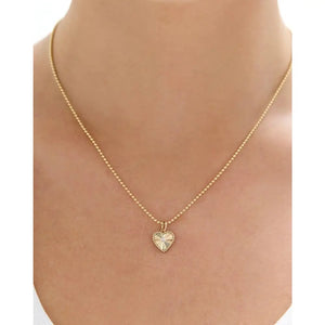 Stunning Fluted Heart Diamond Pendant - Elegance Redefined.