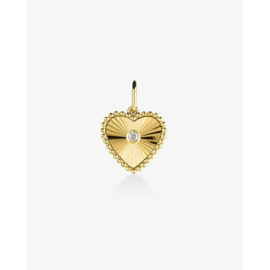Stunning Fluted Heart Diamond Pendant - Elegance Redefined.
