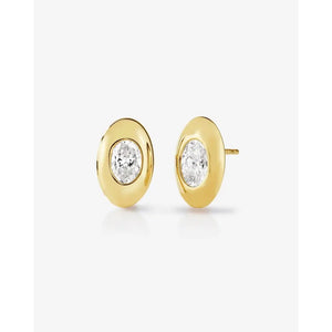 Stunning Framed Oval Lab Diamond Studs – Elegance Redefined.