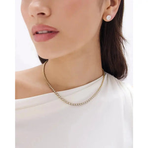 Stunning Graduated Bezel Diamond Tennis Necklace - Elevate Your Elegance.