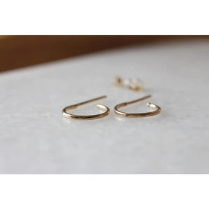Stunning Handmade Solid Gold Hammered Hoop Earrings - Choose 9K, 14K, or 18K in Yellow, Rose, or White Gold - Available in 10mm or 12mm - Single or Pair Options.