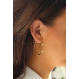 Stunning Large 14K Gold Hoop Earrings - Big Minimalist Everyday Style for Women.