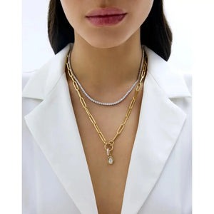 Stunning Long Clique Chain Necklace for Effortless Elegance.