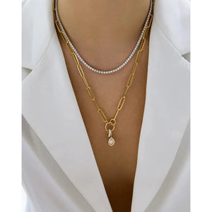 Stunning Long Clique Chain Necklace for Effortless Elegance.