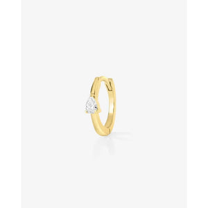 Stunning Mini Pear Diamond Huggies for Effortless Elegance.