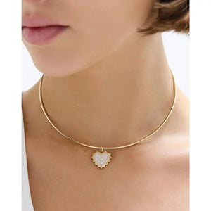 Stunning Mother of Pearl Heart Pendant - Embrace Elegance and Love.