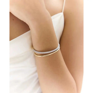 Stunning Pavé Diamond Stackable Gold Cloud Bangle for Effortless Elegance.