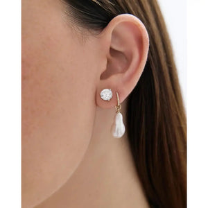 Stunning Pearl Huggie Charm Earrings - Elevate Your Style!.