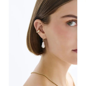 Stunning Pearl Huggie Charm Earrings - Elevate Your Style!.