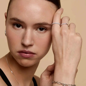 Stunning Silver Pavé Essential Band Ring – Elevate Your Style!.