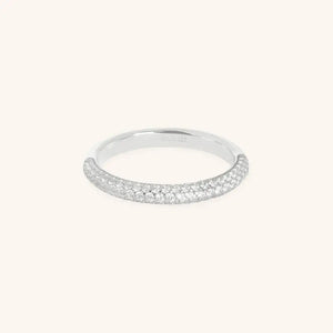 Stunning Silver Pavé Essential Band Ring – Elevate Your Style!.