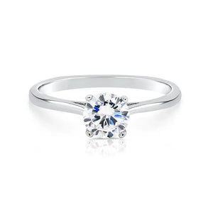 Stunning Sterling Silver Simulated Diamond Engagement Ring – The Perfect Sparkling Proposal for Love Stories, Anniversaries & Romantic Gifts!.