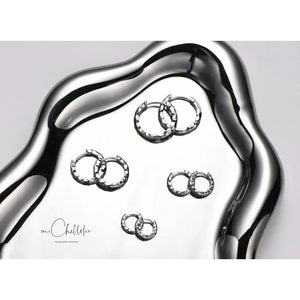 Stylish Minimalist Hammered Huggie Hoop Earrings in Sterling Silver - Chic Geometric Jewelry.
