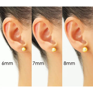 Stylish Set of 3 Unisex 14K Yellow and White Gold Ball Stud Earrings with Secure Screwbacks