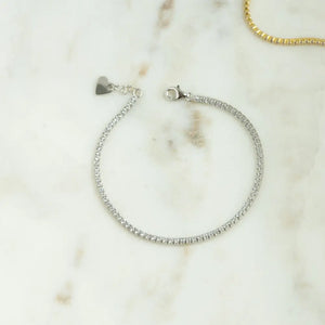 Tennis Bracelet, Gold Tennis Bracelet, Cubic Zirconia Tennis Bracelet, Dainty Bracelet, Diamond Bracelet, Gift for Her, Minimalist Bracelet
