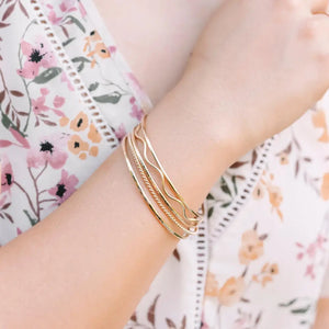 Thick 14K Gold Filled Hammered Bangle Bracelet - Perfect Stackable Gift!.