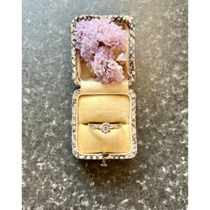 Vintage 9Ct Yellow Gold Diamond Starburst Engagement Ring (Size US 7 1/2)