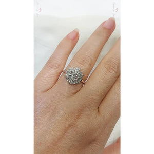 Vintage round Diamond Engagement Ring Unique Promise Ring White Gold Engagement Women Wedding Anniversary Gift.
