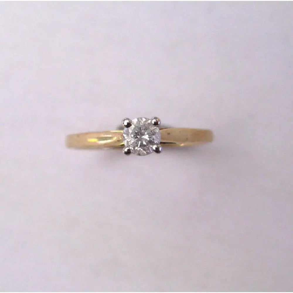 0.25Ct Diamond Solitaire 9Ct Gold Ring Cathedral Style